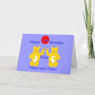 Cartão Twins Birthday Boys Card