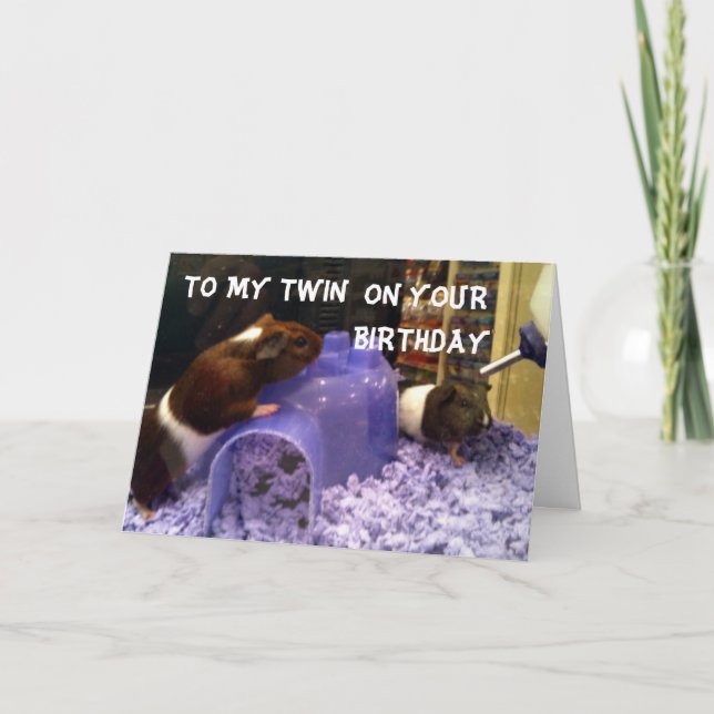 CARTÃO TWINS HAMSTER HUMOR=FÁCIL DE SER SEU GÊMEO (Frente)