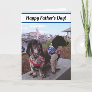 Cartão Two Black And White Dogs Father's Day Card