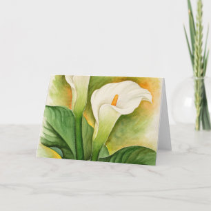 Cartão Two Cala Lilies Watercolor Art - Multi