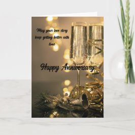 Cartão Two Glasses, One Love – Lovely Anniversary Card