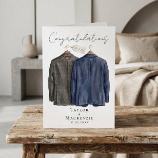 Cartão Two Grooms Congratulations on Your Wedding Day