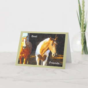 Cartão Two Horses in Paddock, Pet Loss Sympathy