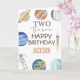 Cartão Two The Moon | Modern Space 2nd Birthday Décor