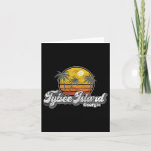 Cartão Tybee Island Ga Retro 70's Vintage Surfer Gift