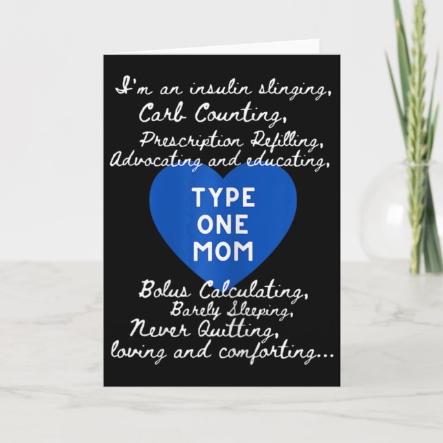 Cartão Type One Mom Awareness  (Frente)