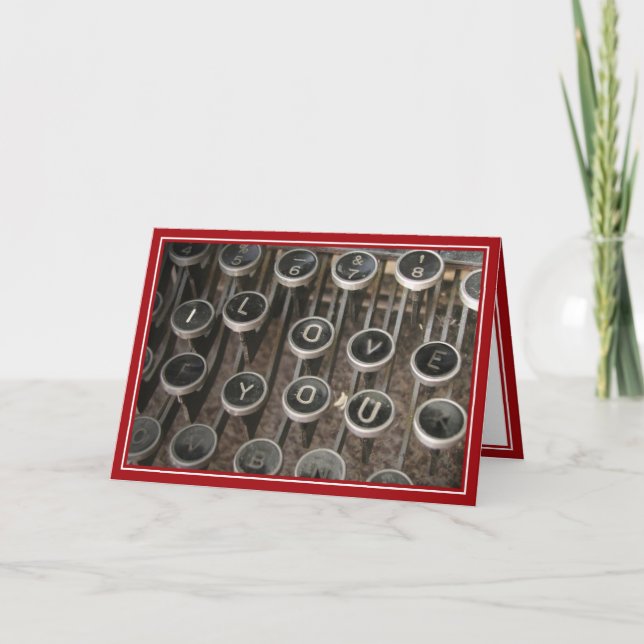 Cartão TypeWrite Keys "I Love You" (Frente)