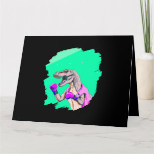 Cartão Tyrannosaurus Rex T Rex Boxando Legal Dinossauro