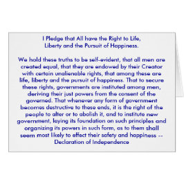 Cartão !!! U cria a declaração de independência