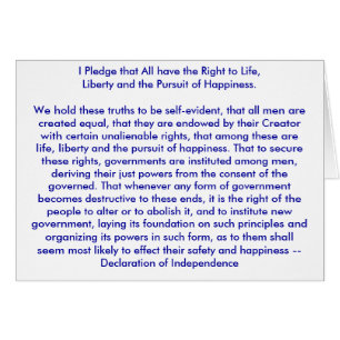 Cartão !!! U cria a declaração de independência