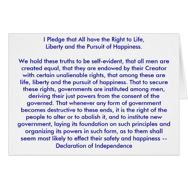 Cartão !!! U cria a declaração de independência (Frente Horizontal)