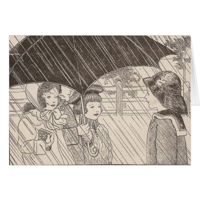 Cartão U é para o guarda-chuva (Frente Horizontal)