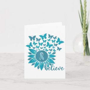 Cartão Ual Ault Awarness Month Acredita em Sunflower Teal