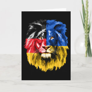 Cartão Ucrânia Alemanha Bandeira Leão Deutschland Ucrania