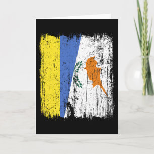 Cartão Ucrânia Chipre Meia Bandeira Herança Ucraniana Cip