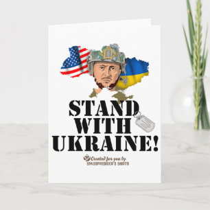 Cartão Ucrânia Contorno E Bandeira EUA Zelensky Apoia U