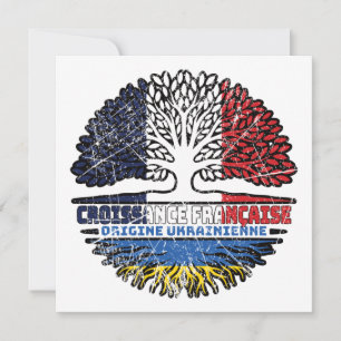 Cartão Ucrânia França, França, Árvore Bandeira