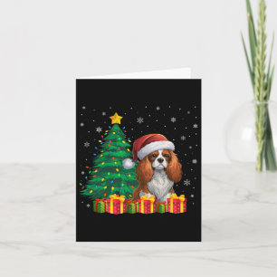 Cartão Ugly Cavalier King Charles Spaniel Santa Hat Xmas