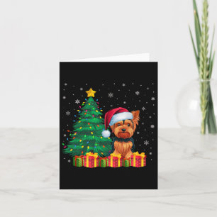 Cartão Ugly Yorkshire Terrier Santa Hat