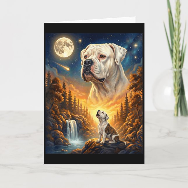 Cartão Uivando para o meme de lua animal cachorro america (Frente)