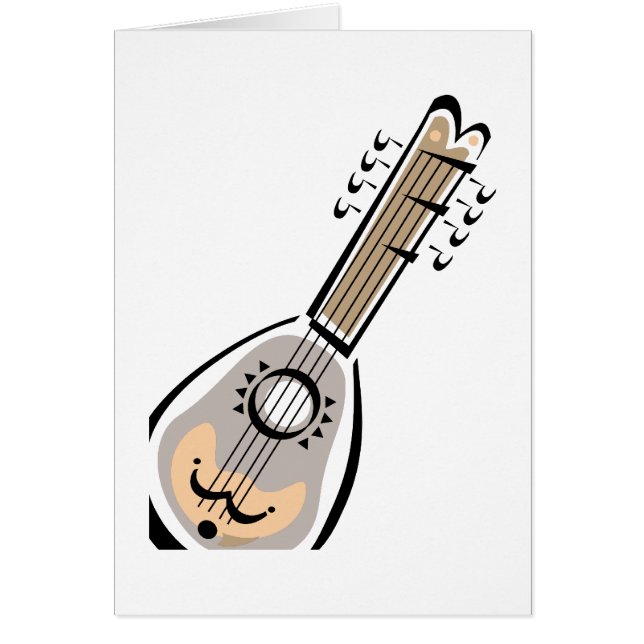 Cartão Ukelele, oito amarra, design gráfico da imagem (Frente)