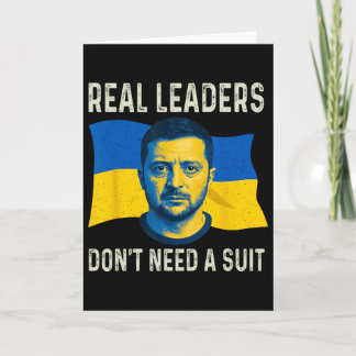 Cartão Ukraine Real Leaders Dont Need Suit Ukrainian Men
