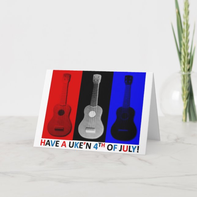 Cartão Ukulele 4o julho (Frente)