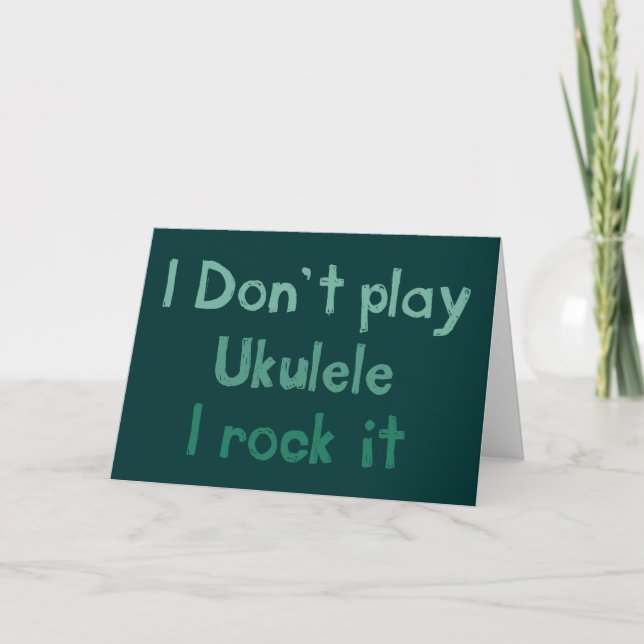 Cartão Ukulele Rock It Greeting Card (Frente)
