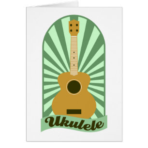 Cartão Ukulele verde do Sunburst