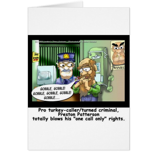 Cartão Última Chamada 4 Turkeys Presentes de Cartoon Engr (Frente)