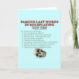 Cartão Últimas Palavras Famosas em Reprodução: Dez princi