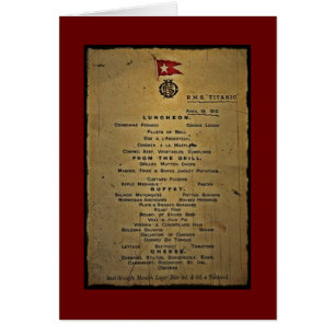 Cartão Último menu RMS titânico