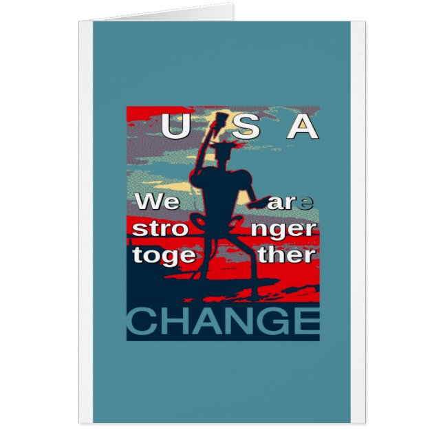 Cartão Último slogan da campanha de Hillary Clinton para  (Frente)