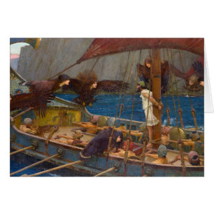 Cartão Ulysses e sirenes John William Waterhouse