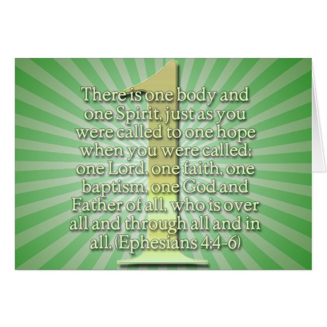 Cartão UM 4:4 de Ephesians - ESCRITURA de 6 BÍBLIAS (Frente Horizontal)