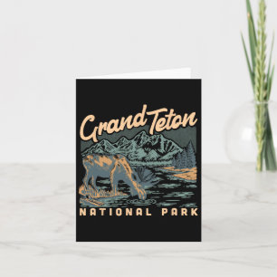 Cartão Um Alce No Parque Nacional De Grand Teton, Vintage
