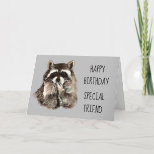 Cartão Um Amigo Como Você Viaja Raccoon Aniversário Div