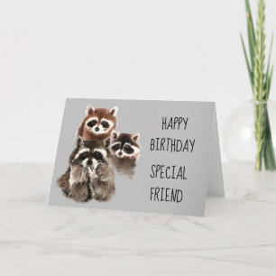 Cartão Um Amigo Como Você Viaja Raccoon Aniversário Div