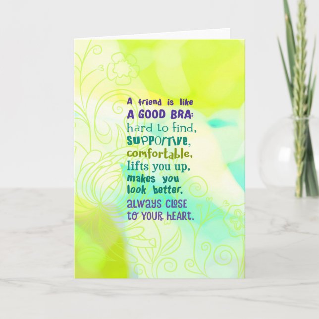 Cartão Um amigo é como um bom bar (Frente)