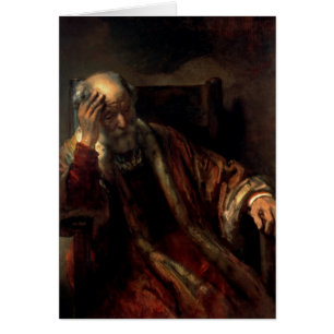 Cartão Um ancião em uma poltrona