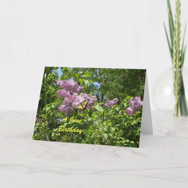 Cartão Um aniversário de junho (Frente)