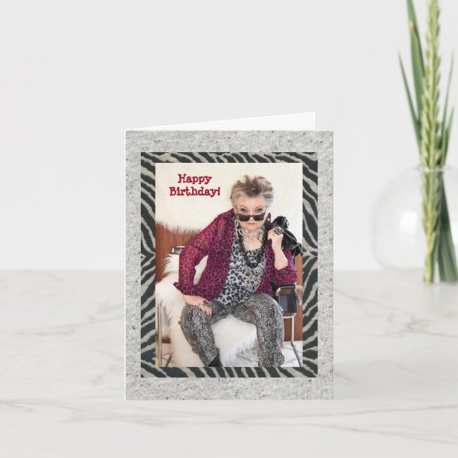 Cartão Um aniversário humorístico refletindo sobre um car (Frente)