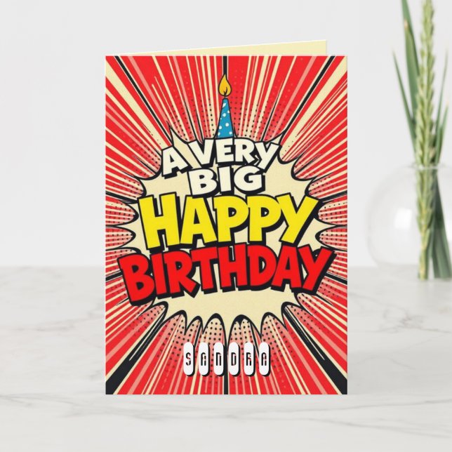 Cartão Um aniversário muito feliz (Frente)