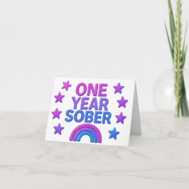 Cartão Um Ano de Abstinência aniversário de sobriedade an
