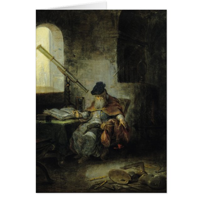 Cartão Um astrónomo (Frente)