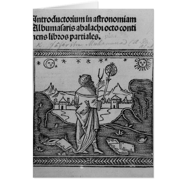 Cartão Um astrónomo que stargazing (Frente)