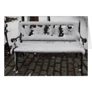 Cartão Um banco no inverno
