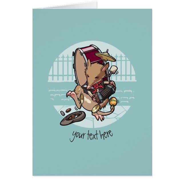 Cartão Um Bandicoot Busking do homem com desenhos (Frente)