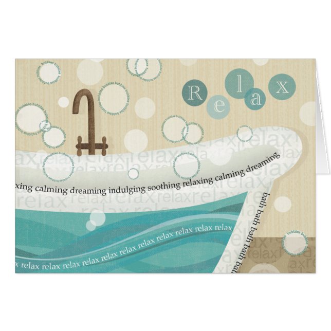 Cartão Um banho de relaxamento (Frente Horizontal)