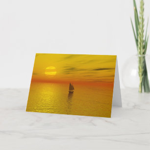 Cartão Um barco de navigação